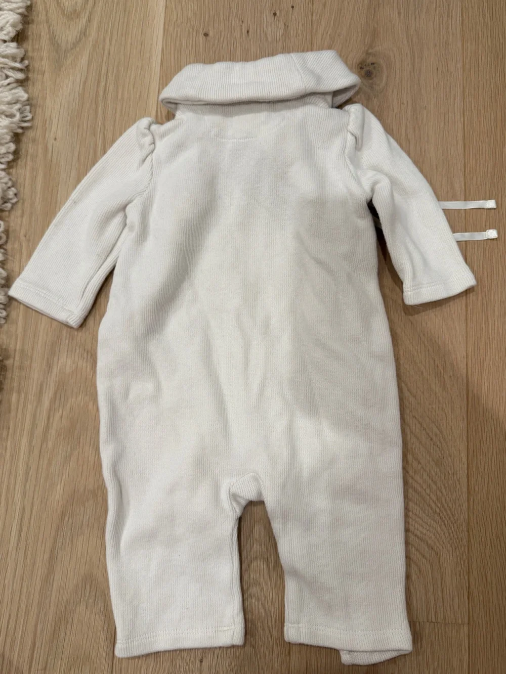 Ralph Lauren Cream Knit Baby One-Piece with Embroidered Floral Detail